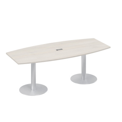 Стол 220x100 фигурный на опорах-колоннах для переговоров дуб шамони А4 ХР 114 ДШ