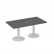 Стол 180 в переговорную на опорах-колоннах антрацит премиум А4 ХР 122 АР