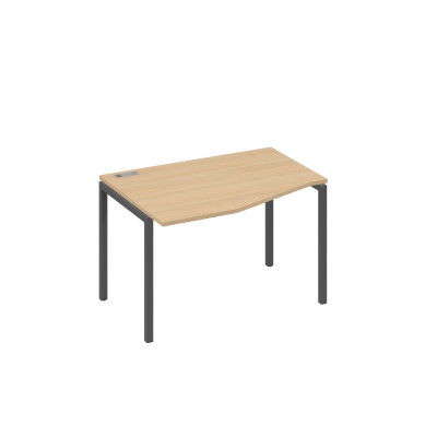 Стол "Техно" левый на металлокаркасе DUE эргономичный натуральный дуб / металлокаркас антрацит А4 А2 061 НД