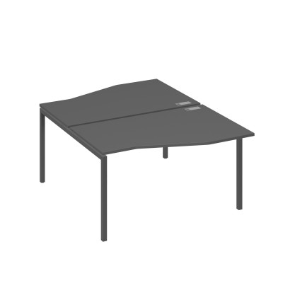 Рабочая станция каркас DUE столы (2х140) Техно антрацит премиум / металлокаркас антрацит А4 А2 190 АР