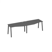 Рабочая станция каркас UNO (2х140) со столами Техно антрацит премиум / металлокаркас антрацит А4 А1 063-2 АР