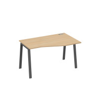 Стол "Техно" на металлокаркасе TRE эргономичный правый натуральный дуб / металлокаркас антрацит А4 А3 064 НД
