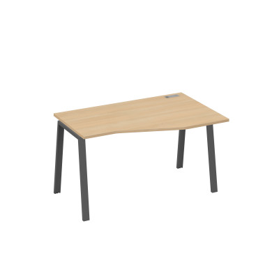 Стол "Техно" на металлокаркасе TRE эргономичный правый натуральный дуб / металлокаркас антрацит А4 А3 064 НД