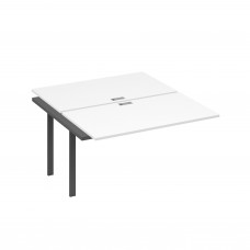 Секция стола рабочей станции 2х140 на каркасе UNO белый премиум / металлокаркас антрацит А4 А1 177-1 БП