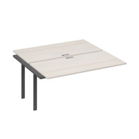 Секция стола рабочей станции 2х160 с металлокаркасом UNO дуб / металлокаркас антрацит А4 А1 178-1 ДШ