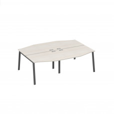 Рабочая станция (4х120) столы Техно каркас UNO дуб / металлокаркас антрацит А4 А1 189-2 ДШ