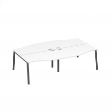 Рабочая станция со столами Техно (4х140) на каркасе TRE белый премиум / металлокаркас антрацит А4 А3 190-2 БП