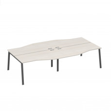 Станция на каркасе TRE со столами Техно 4х160 дуб / металлокаркас антрацит А4 А3 191-2 ДШ