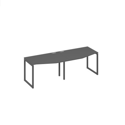 Рабочая станция столы Техно (2х120) на металлокаркасе DUE антрацит премиум / металлокаркас антрацит А4 А2 061-2 АР