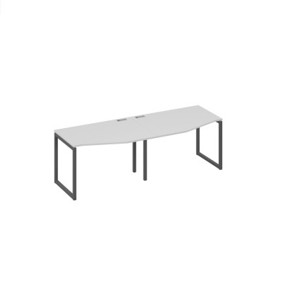 Рабочая станция столы Техно (2х120) на металлокаркасе DUE серый / металлокаркас антрацит А4 А2 061-2 СЕ