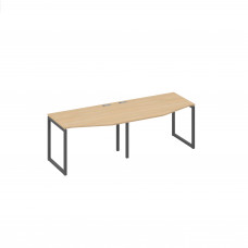 Станция QUATTRO 2х120 столы Техно на металлокаркасе натуральный дуб / металлокаркас антрацит А4 А4 061-2 НД