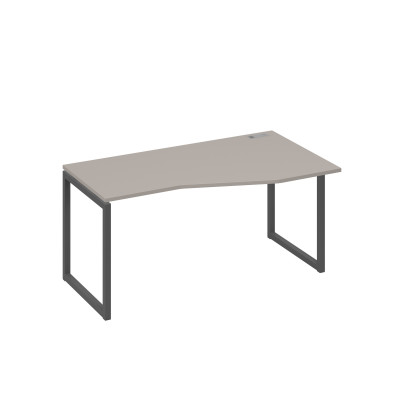 Стол на металлокаркасе QUATTRO эргономичный правый "Техно" мокко премиум / металлокаркас антрацит А4 А4 066 МП