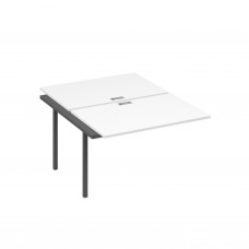 Секция стола рабочей станции на металлокаркасе DUE (2х120) белый премиум / металлокаркас антрацит А4 А2 176-1 БП