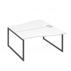 Станция каркас QUATTRO столы 2х160 Техно эргономичные белый премиум / металлокаркас антрацит А4 А4 191 БП
