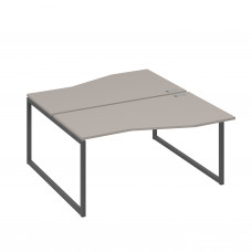 Станция каркас QUATTRO столы 2х160 Техно эргономичные мокко премиум / металлокаркас антрацит А4 А4 191 МП