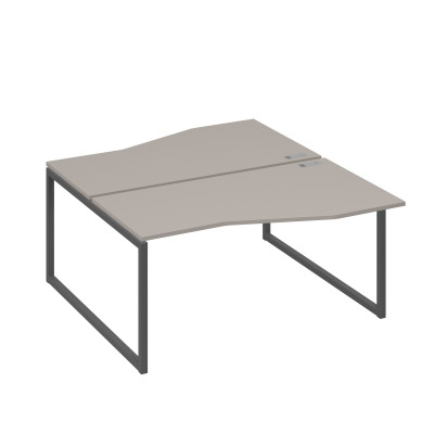 Станция каркас QUATTRO столы 2х160 Техно эргономичные мокко премиум / металлокаркас антрацит А4 А4 191 МП