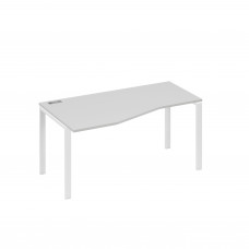 Стол эргономичный левый "Техно" на металлокаркасе UNO серый / металлокаркас белый А4 Б1 065 СЕ
