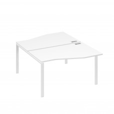 Рабочая станция каркас UNO столы (2х140) Техно белый премиум / металлокаркас белый А4 Б1 190 БП