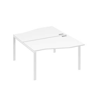 Рабочая станция каркас UNO столы (2х140) Техно белый премиум / металлокаркас белый А4 Б1 190 БП