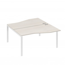 Рабочая станция столы Техно" каркас UNO (2х160) дуб / металлокаркас белый А4 Б1 191 ДШ