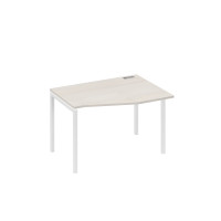 Стол эргономичный металлокаркас DUE правый "Техно" дуб / металлокаркас белый А4 Б2 062 ДШ