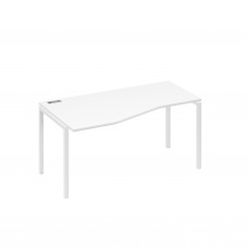 Стол эргономичный левый "Техно" на металлокаркасе DUE белый премиум / металлокаркас белый А4 Б2 065 БП