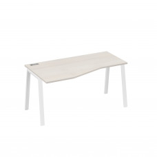 Стол эргономичный левый "Техно" на металлокаркасе TRE дуб / металлокаркас белый А4 Б3 065 ДШ