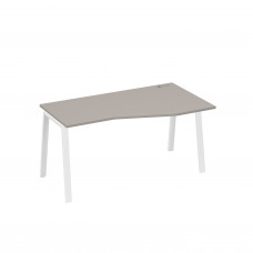 Стол правый "Техно" на металлокаркасе TRE эргономичный мокко премиум / металлокаркас белый А4 Б3 066 МП