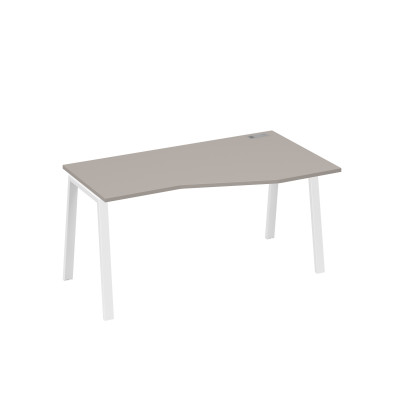 Стол правый "Техно" на металлокаркасе TRE эргономичный мокко премиум / металлокаркас белый А4 Б3 066 МП