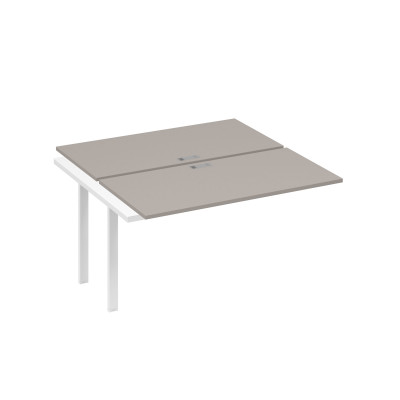 Секция (2х140) стола рабочей станции опоры UNO мокко премиум / металлокаркас белый А4 Б1 174-1 МП