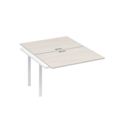 Секция стола станции на каркасе UNO 2х120 дуб / металлокаркас белый А4 Б1 176-1 ДШ