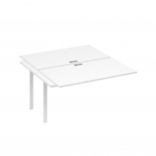 Секция на каркасе TRE стола рабочей станции 2х140 белый премиум / металлокаркас белый А4 Б3 177-1 БП
