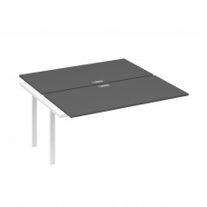 Секция стола рабочей станции на металлокаркасе TRE (2х160) антрацит премиум / металлокаркас белый А4 Б3 178-1 АР