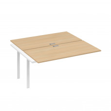 Секция стола рабочей станции 2х160 с металлокаркасом UNO натуральный дуб / металлокаркас белый А4 Б1 178-1 НД