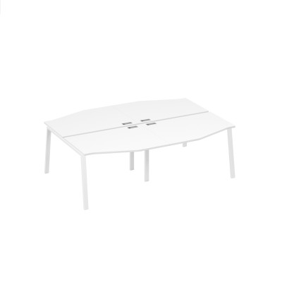 Станция с каркасом TRE и столами Техно (4х120) белый премиум / металлокаркас белый А4 Б3 189-2 БП