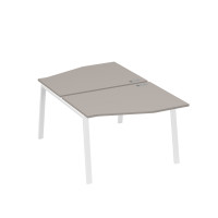 Рабочая станция со столами Техно на металлокаркасе TRE (2х120) мокко премиум / металлокаркас белый А4 Б3 189 МП