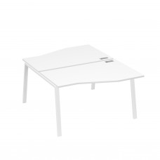 Рабочая станция столы Техно (2х140) каркас TRE белый премиум / металлокаркас белый А4 Б3 190 БП