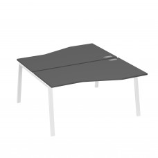 Рабочая станция (2х160) столы Техно на опорах TRE антрацит премиум / металлокаркас белый А4 Б3 191 АР