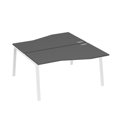 Рабочая станция (2х160) столы Техно на опорах TRE антрацит премиум / металлокаркас белый А4 Б3 191 АР