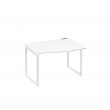 Стол на металлокаркасе QUATTRO "Техно" эргономичный правый белый премиум / металлокаркас белый А4 Б4 062 БП