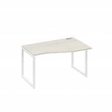 Стол правый "Техно" на металлокаркасе QUATTRO эргономичный дуб / металлокаркас белый А4 Б4 064 ДШ