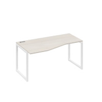 Стол эргономичный левый "Техно" на металлокаркасе QUATTRO дуб / металлокаркас белый А4 Б4 065 ДШ