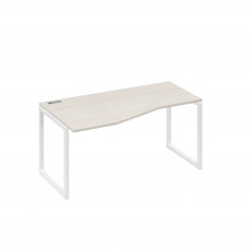 Стол эргономичный левый "Техно" на металлокаркасе QUATTRO дуб / металлокаркас белый А4 Б4 065 ДШ