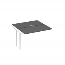 Секция стола рабочей станции на каркасе DUE (2х120) антрацит премиум / металлокаркас белый А4 Б2 170-1 АР