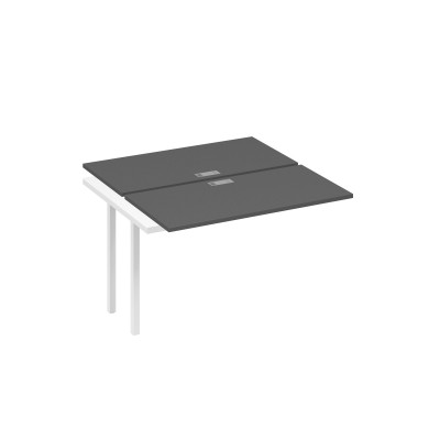 Секция стола рабочей станции на каркасе DUE (2х120) антрацит премиум / металлокаркас белый А4 Б2 170-1 АР