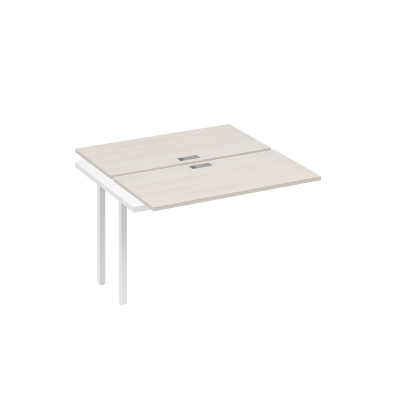 Секция стола рабочей станции на каркасе DUE (2х120) дуб / металлокаркас белый А4 Б2 170-1 ДШ