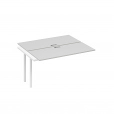 Секция стола рабочей станции на металлокаркасе QUATTRO (2х140) серый / металлокаркас белый А4 Б4 171-1 СЕ