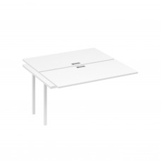 Секция рабочей станции на опорах DUE (2х140) белый премиум / металлокаркас белый А4 Б2 174-1 БП