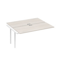 Секция стола рабочей станции на металлокаркасе DUE (2х160) дуб / металлокаркас белый А4 Б2 175-1 ДШ