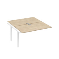 Секция стола рабочей станции 2х140 на каркасе QUATTRO дуб скандинавский / металлокаркас белый А4 Б4 177-1 ДК